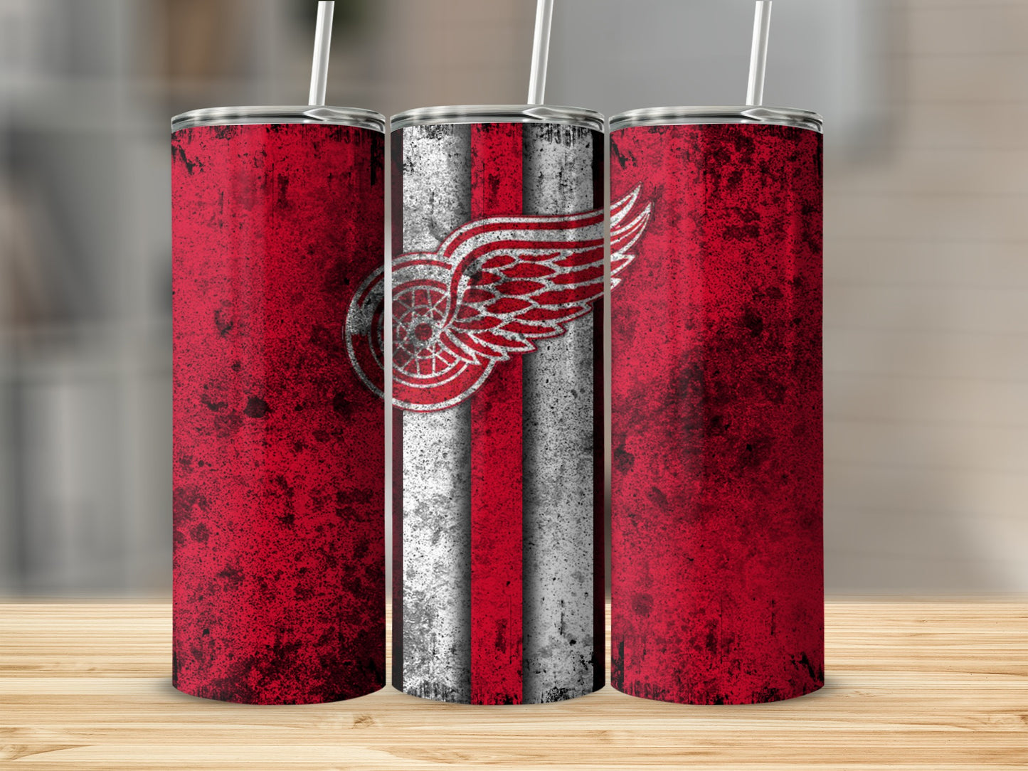 Detroit Wings Design Red and Gray Tumbler Product
