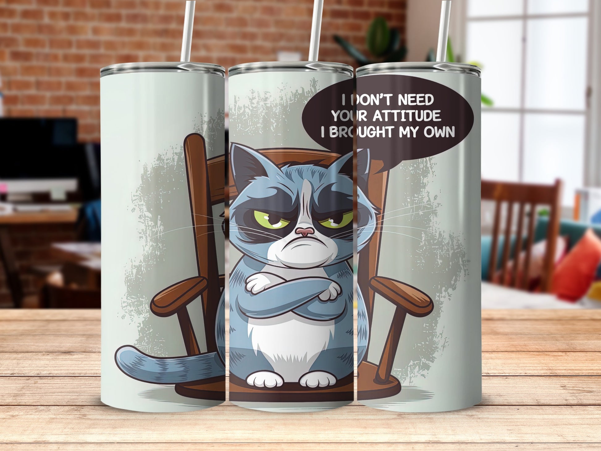 Grumpy Cat I DON'T NEED YOUR ATTITUDE Tumbler product type
Grumpy Cat
Attitude Quote
Funny Cat
Sarcastic Pet
Cat Lover Gift
Animal Design
Rocking Chair Cat
Humorous Drinkware
Unique Tumbler
Cat Mom
Cat Dad
I Don't Need Your Attitude
Gift For Her
Gift For Him
Pet Owner
Novelty Tumbler
Custom Tumbler
Insulated Cup
Travel Mug
Beverage Container