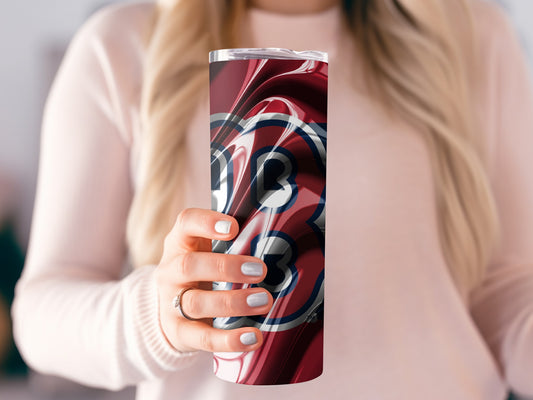 Boston Logo Pattern With Abstract Artistic Waves Tumblers