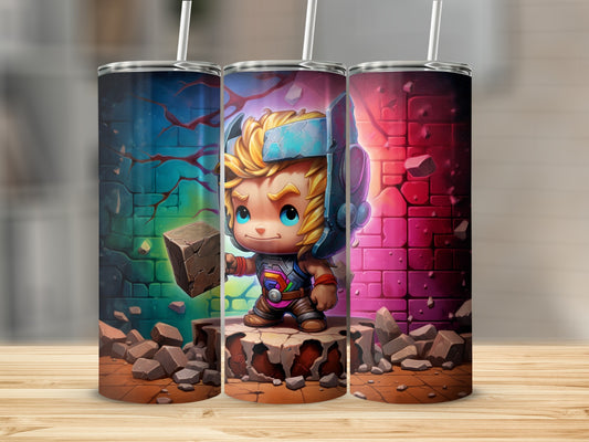 Colorful Cartoon Character  Tumblers with Straws