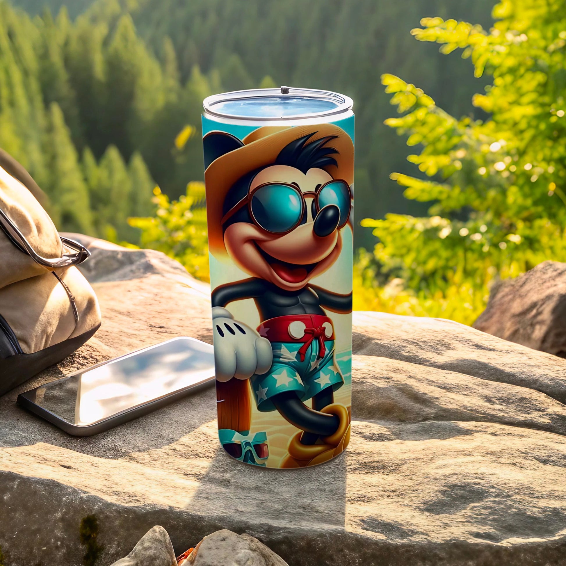 Colorful Cartoon Character Beach Theme Tumbler Cup