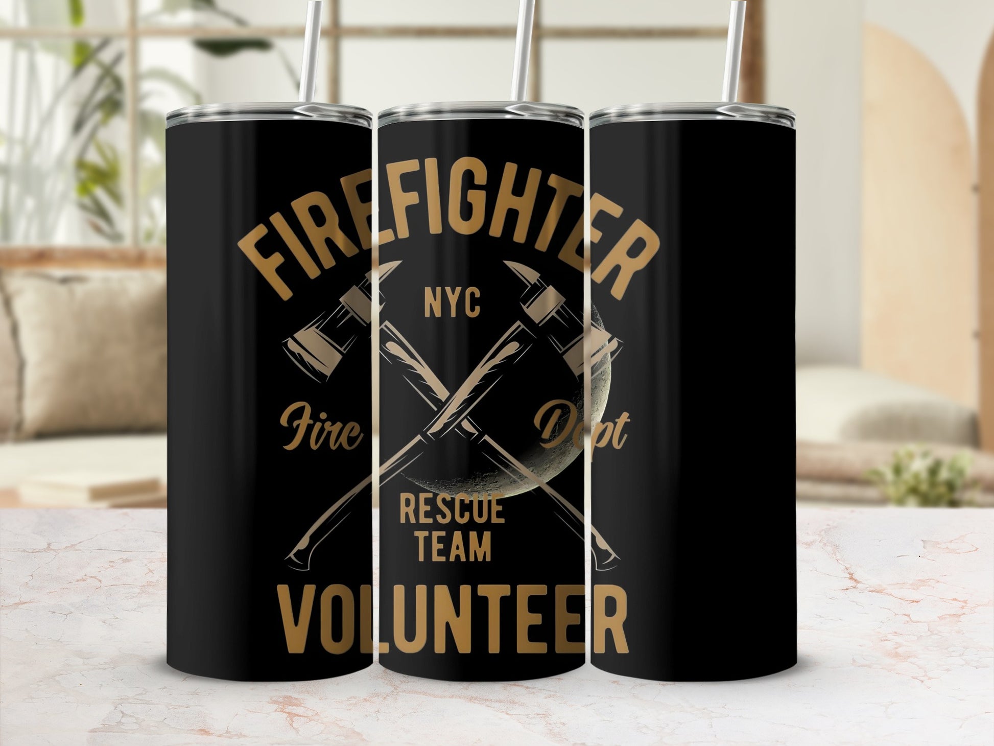 Firefighter NYC Rescue Team Volunteer Custom Tumbler