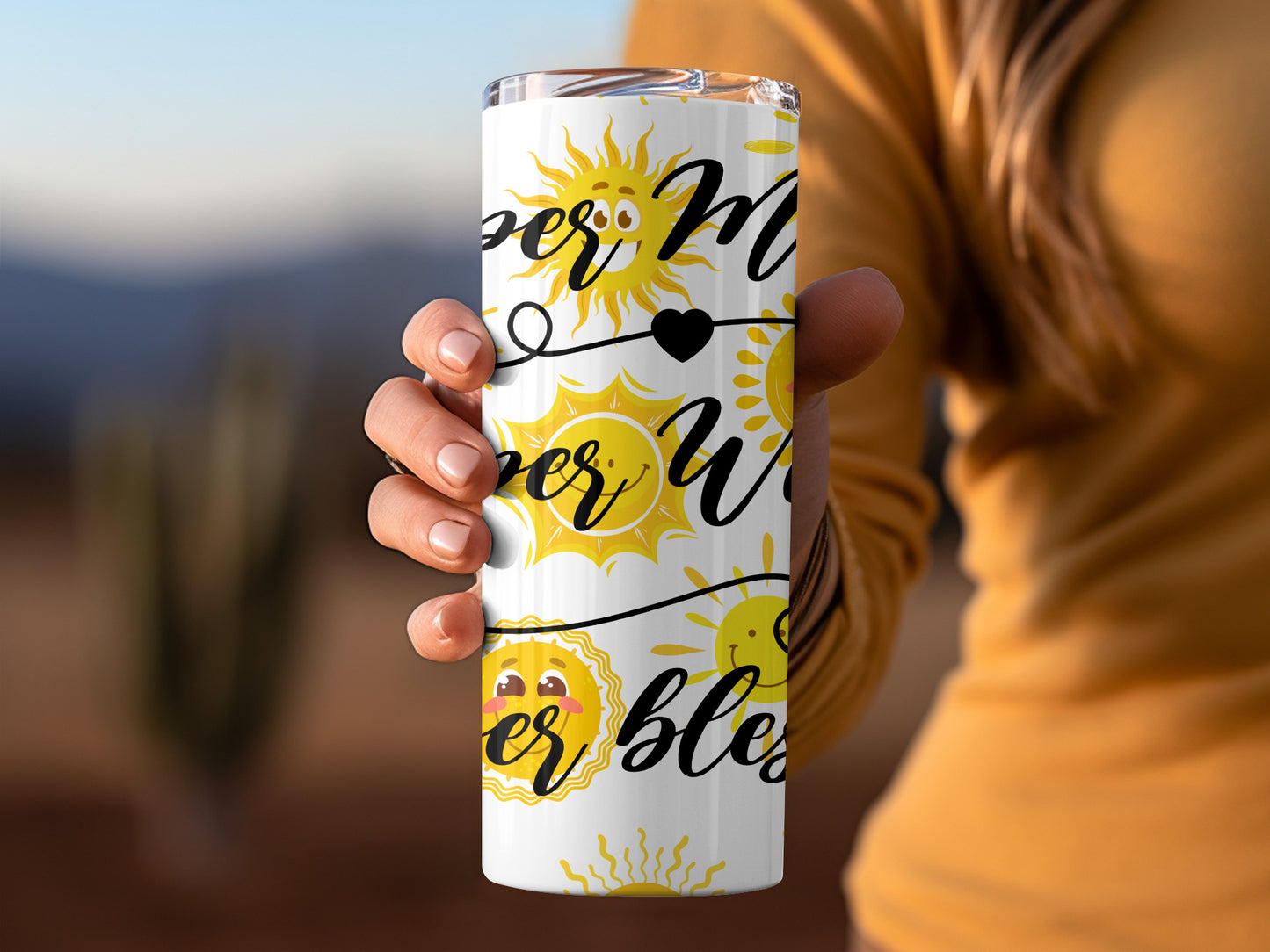 Cheerful Sunshine Design Insulated Tumbler for Beverages
