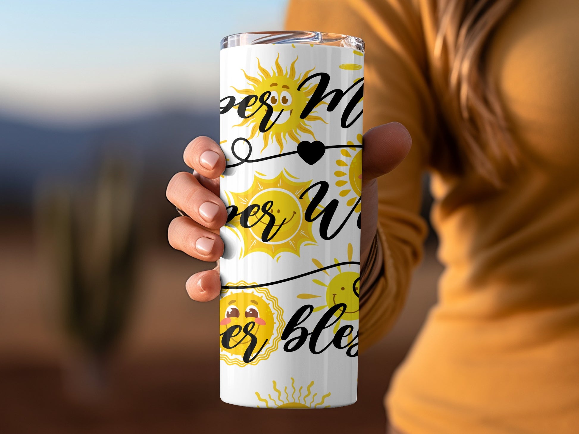Cheerful Sunshine Design Insulated Tumbler for Beverages