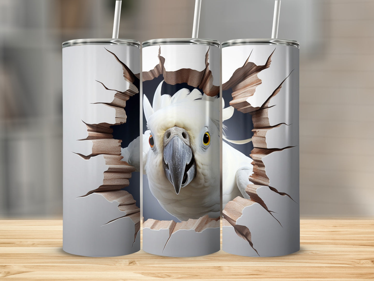 Cockatoo emerges Cracked Wall Design Tumbler product type