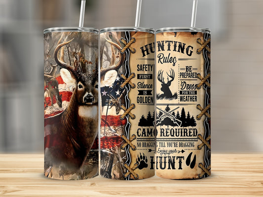 Hunting Rules Safety First Deer Camp Required Tumbler
