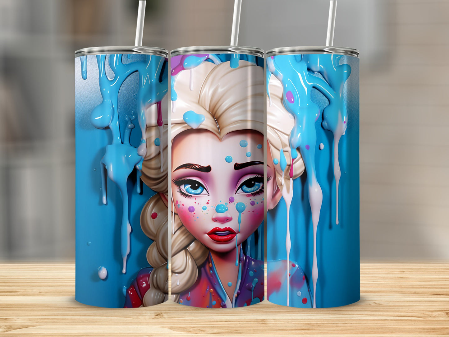 Fantasy Character Melting Face Graphic Tumbler