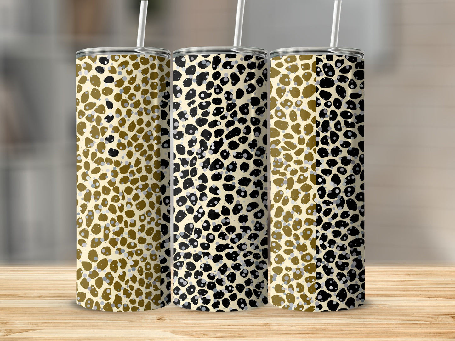 Trendy Leopard Print Tumblers Set of Three