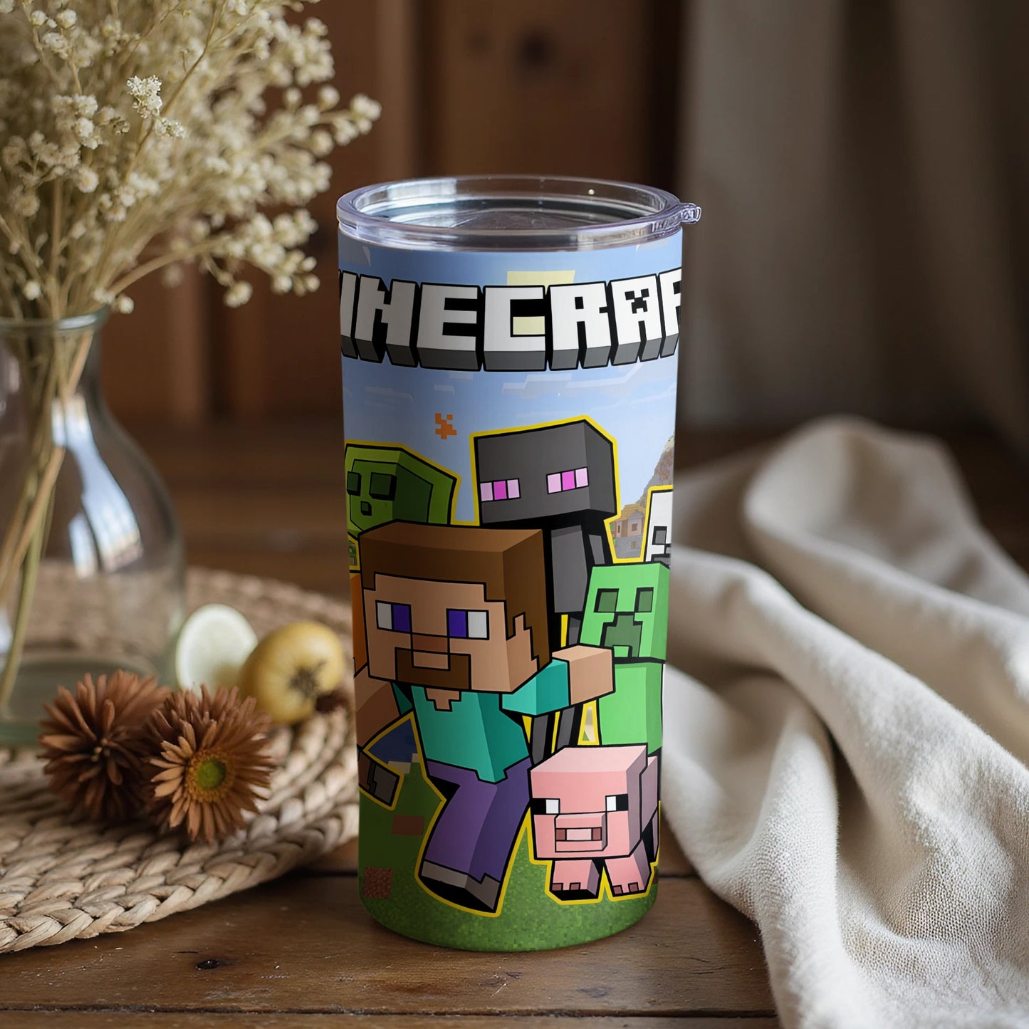Minecraft Themed Drink Tumbler Stainless Steel Travel