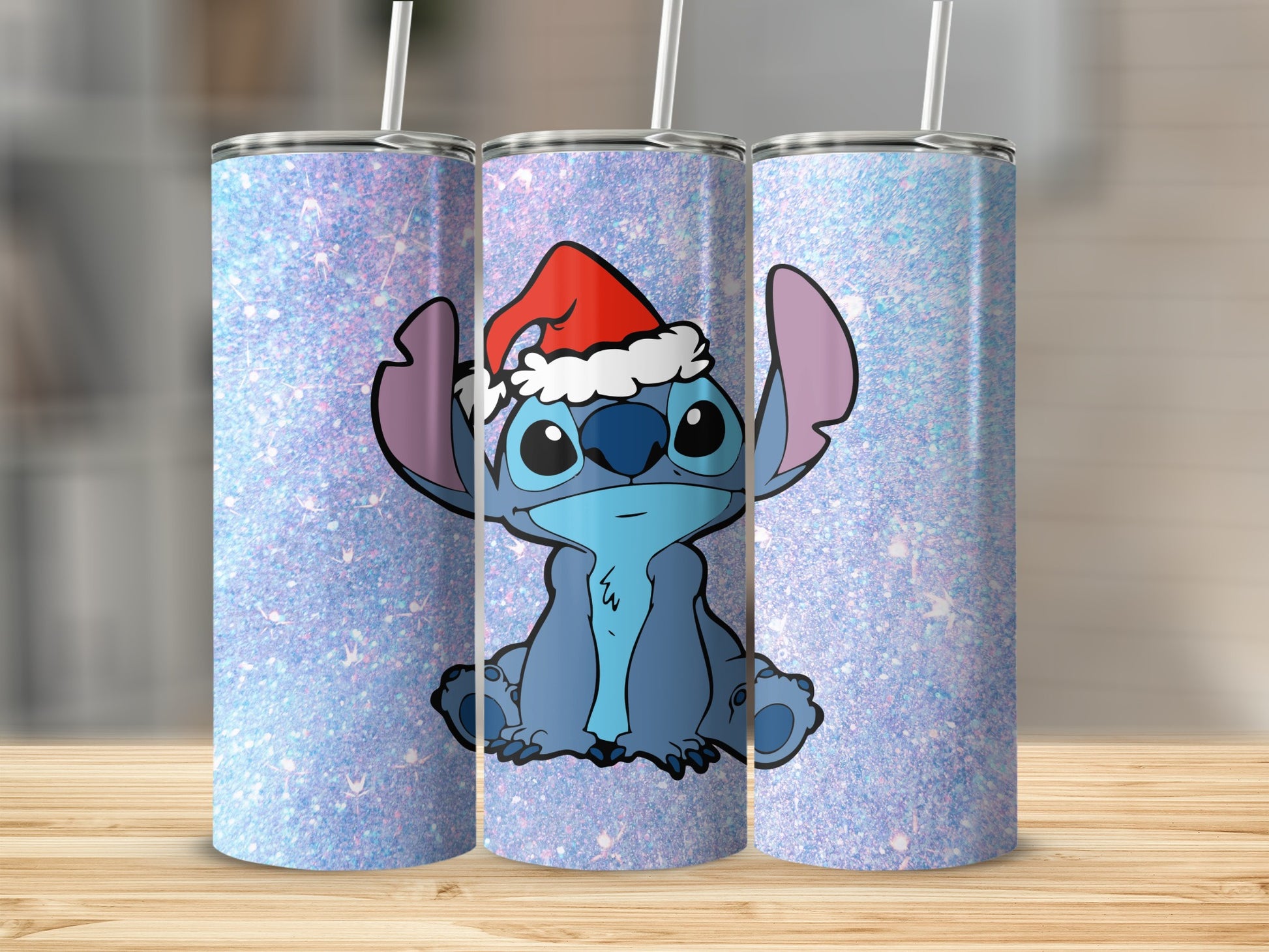 Stitch with Santa Hat Design Tumbler Holiday Edition