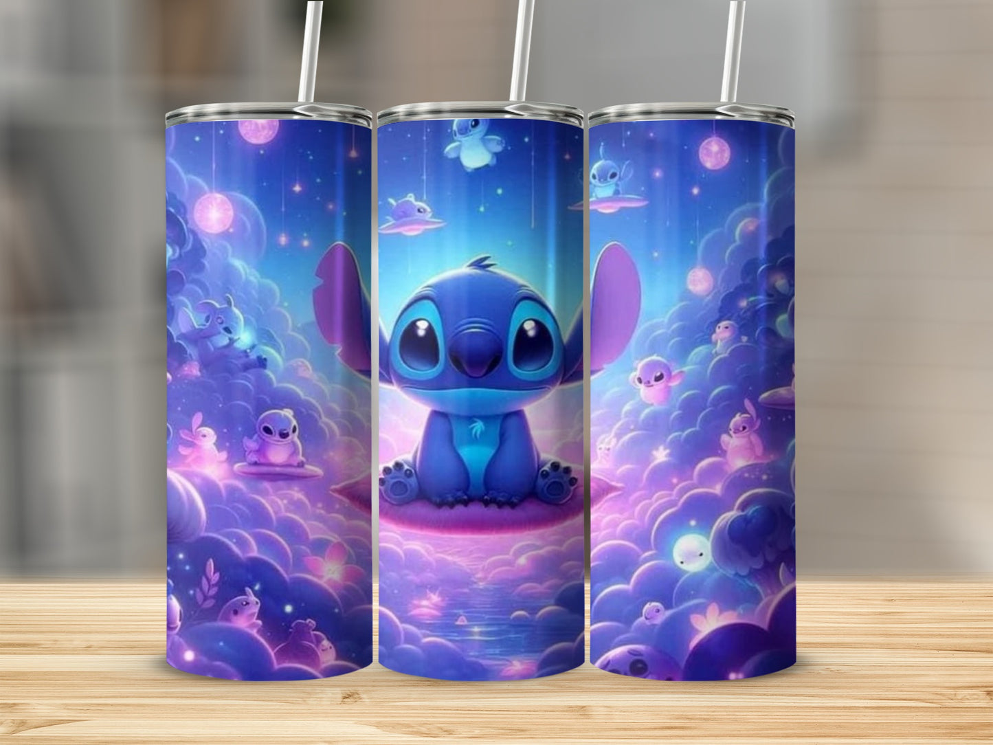 Cute Blue Alien in a Fantasy World Tumbler Cup
