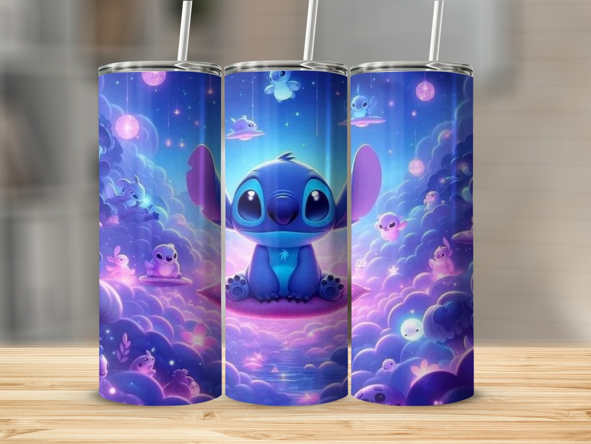 Cute Blue Alien in a Fantasy World Tumbler Cup