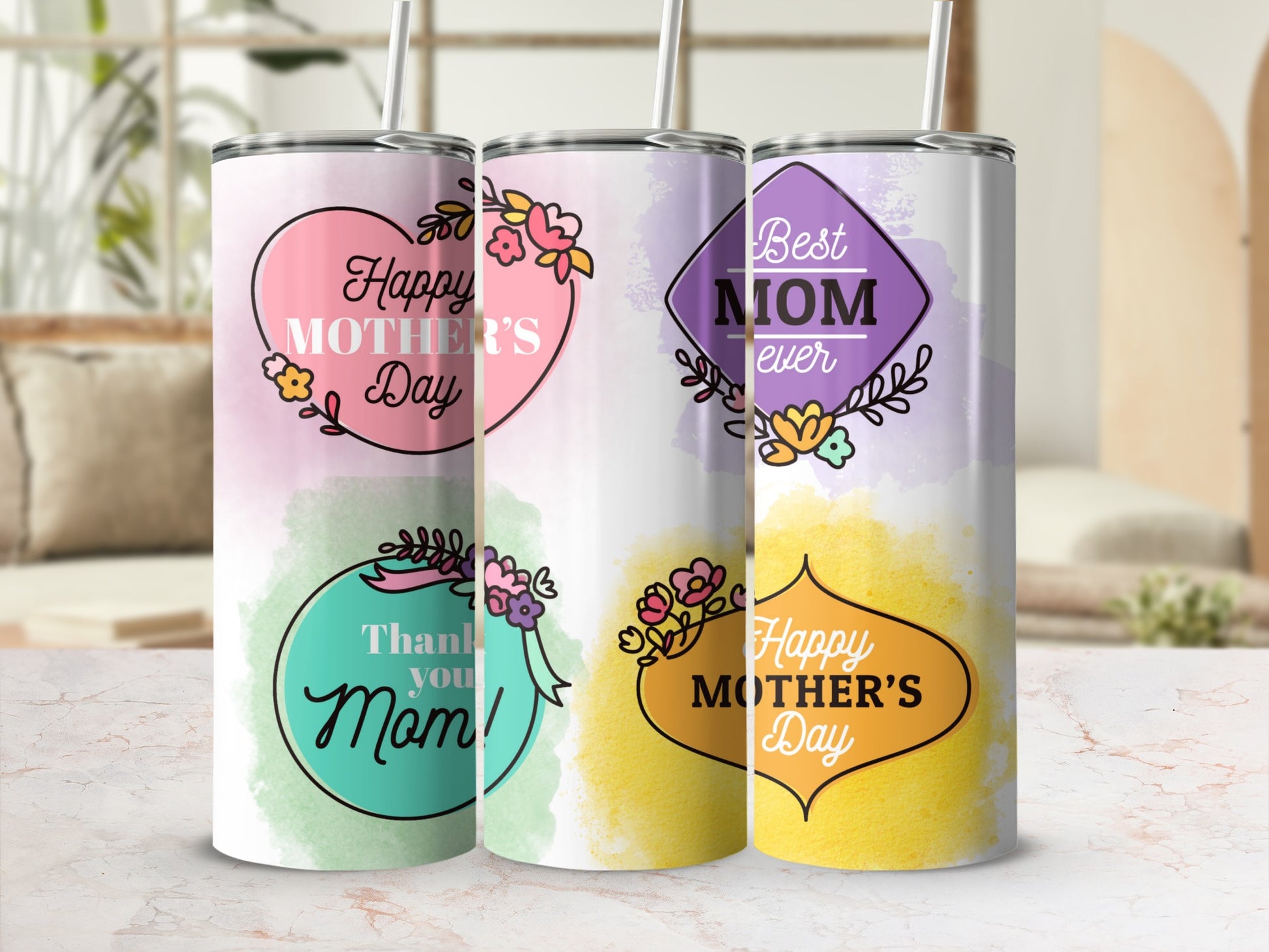 Mother's Day Best Mom Ever Design Tumbler