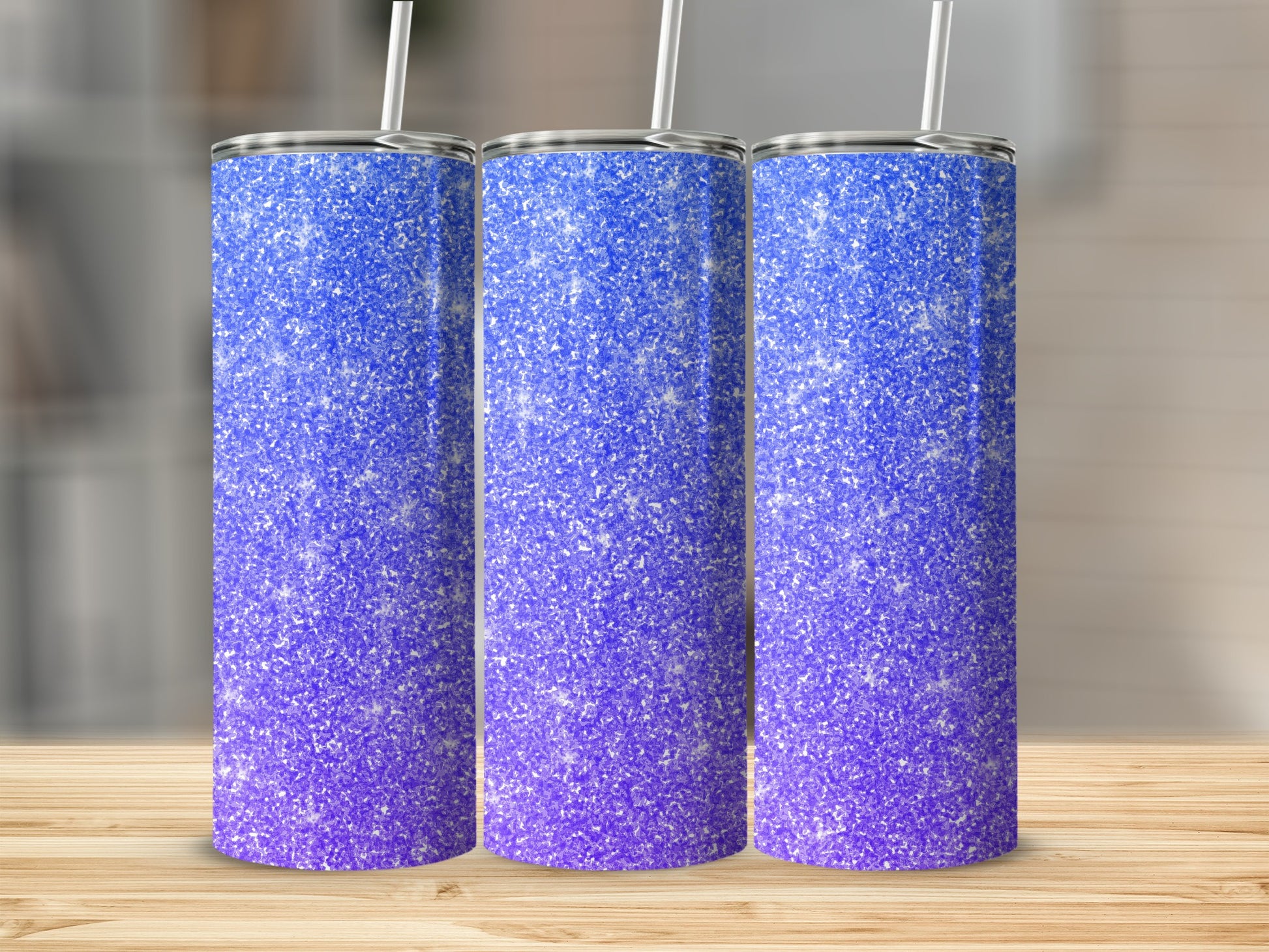 Glittery Gradient Blue to Purple Tumbler for Everyday Use
