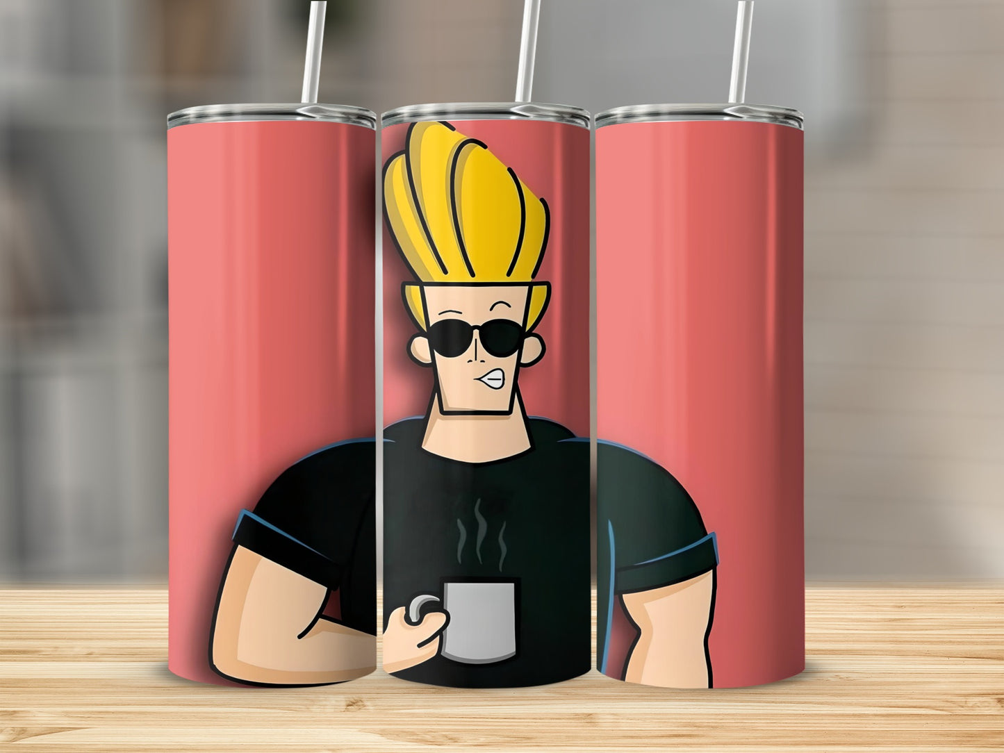 Cartoon Character Design Tumbler Cup with Straw