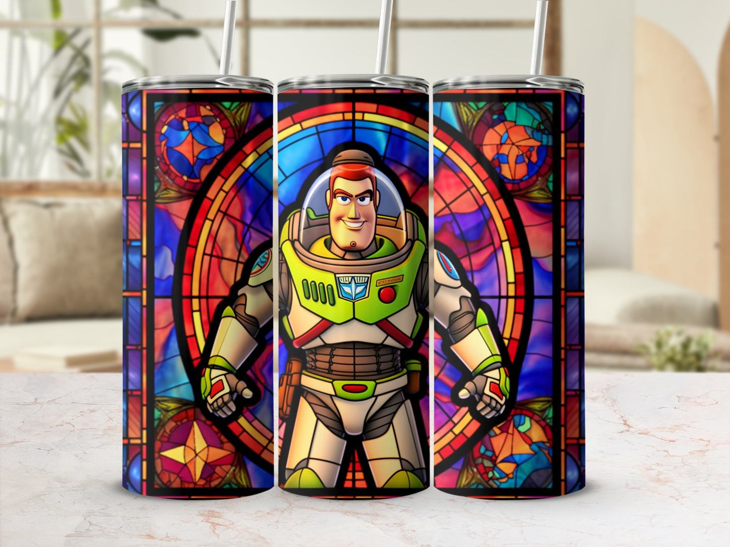 Buzz Lightyear Stained Glass Design Tumbler Product