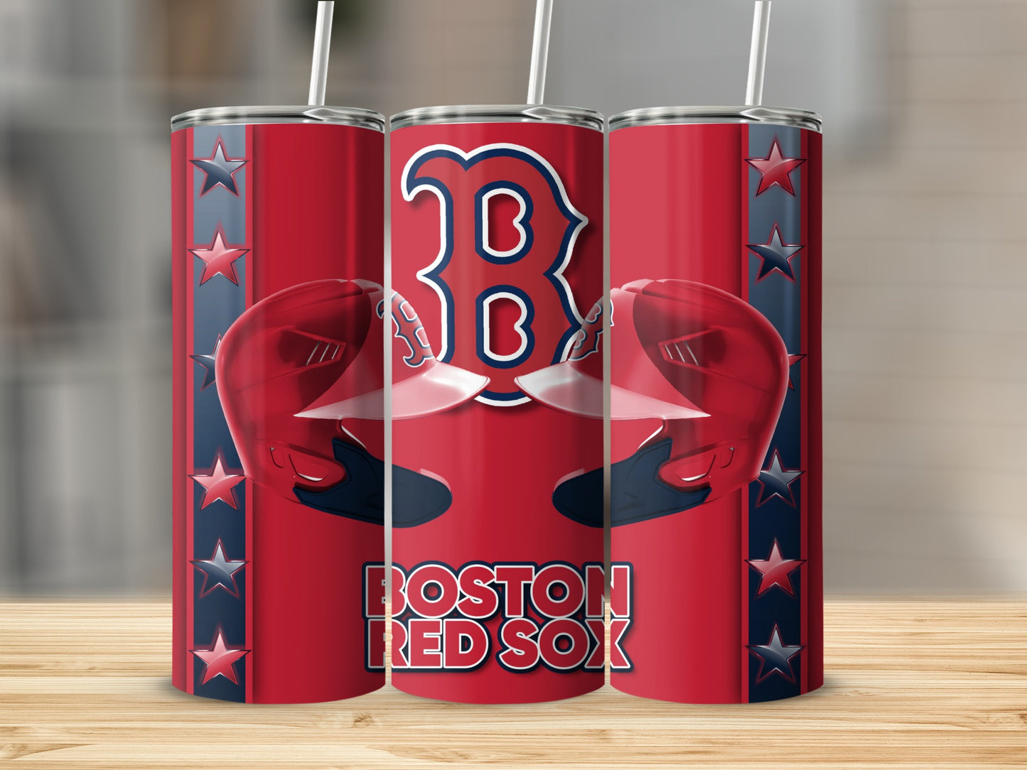 Boston Red Sox Helmets and Logo Patriotic Star Tumblers