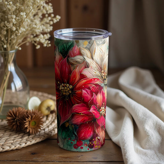 Vibrant Floral Design Decorative Tumbler Cup