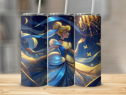 Beautiful Princess with Moon and Candlelight Tumbler