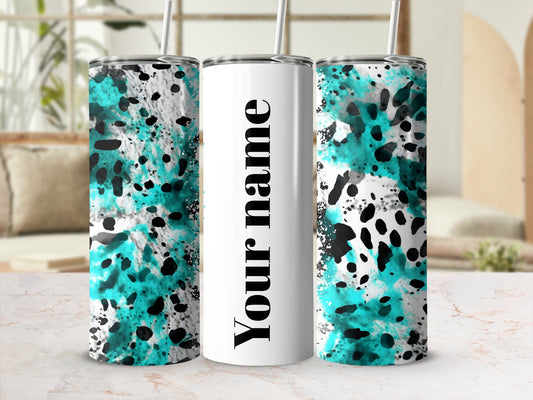 Customizable Abstract Design Tumbler with Text Option