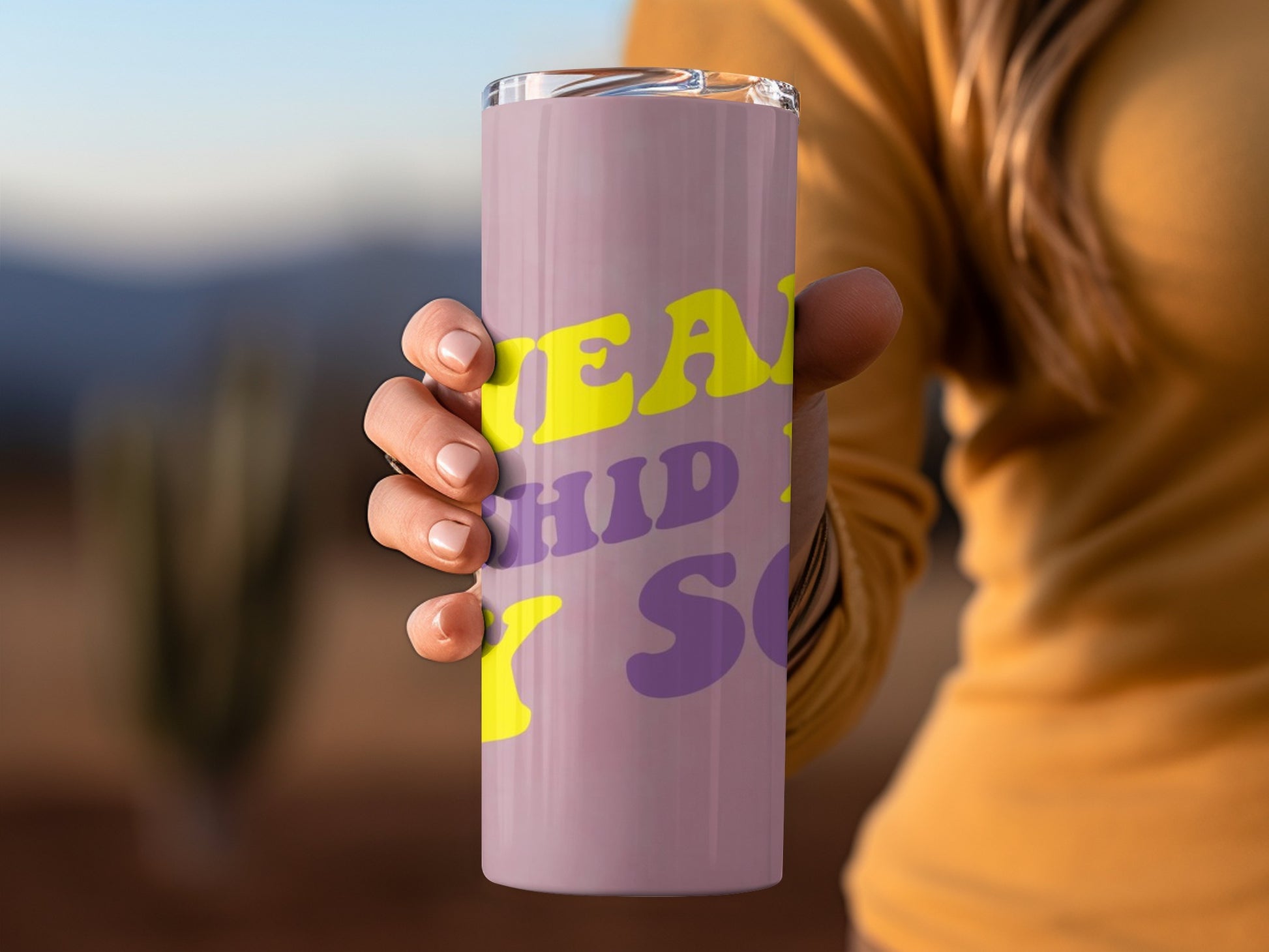 Colorful Typography Design Insulated Travel Tumbler