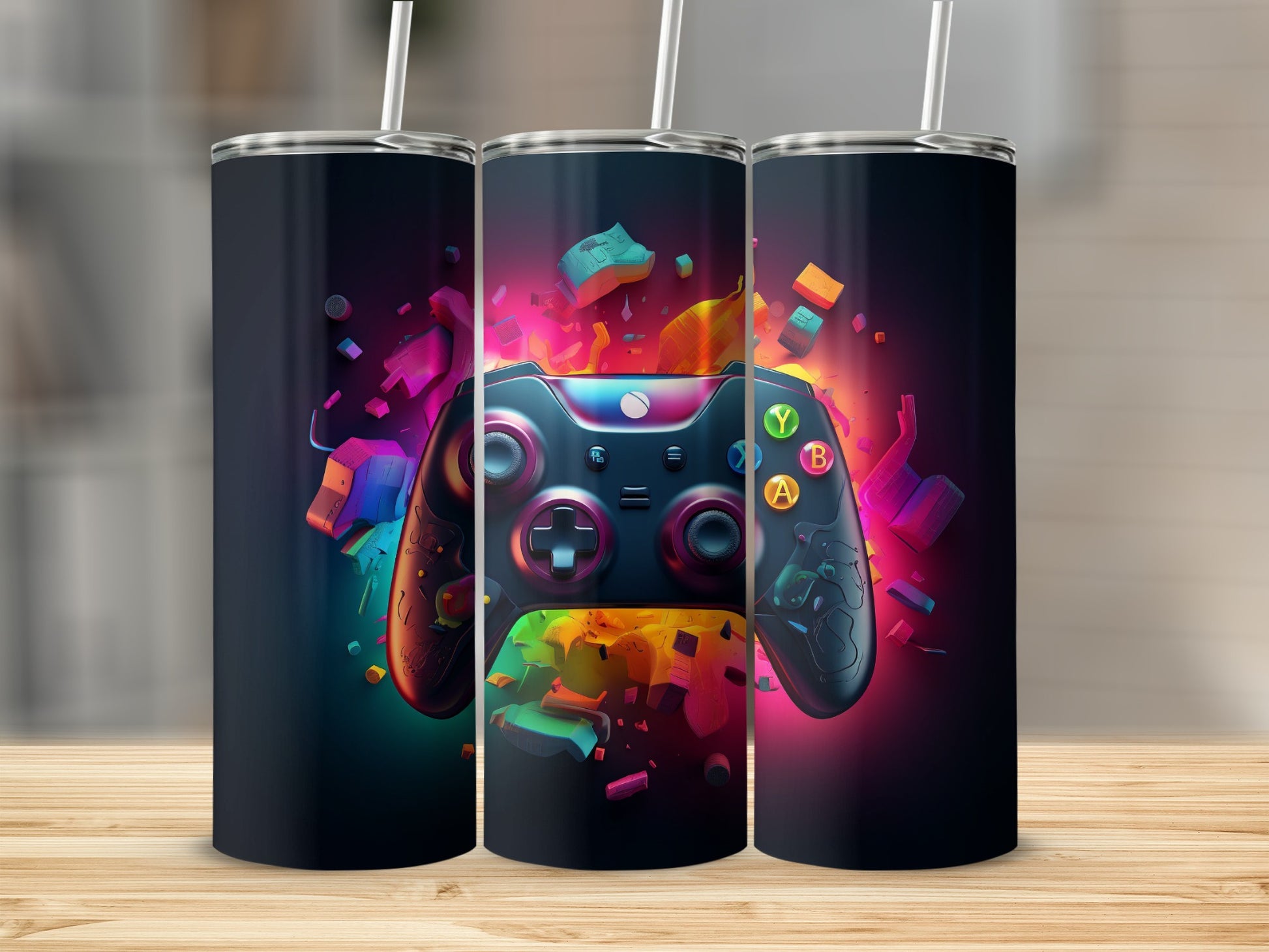 Colorful Gaming Controller Design Tumbler Product