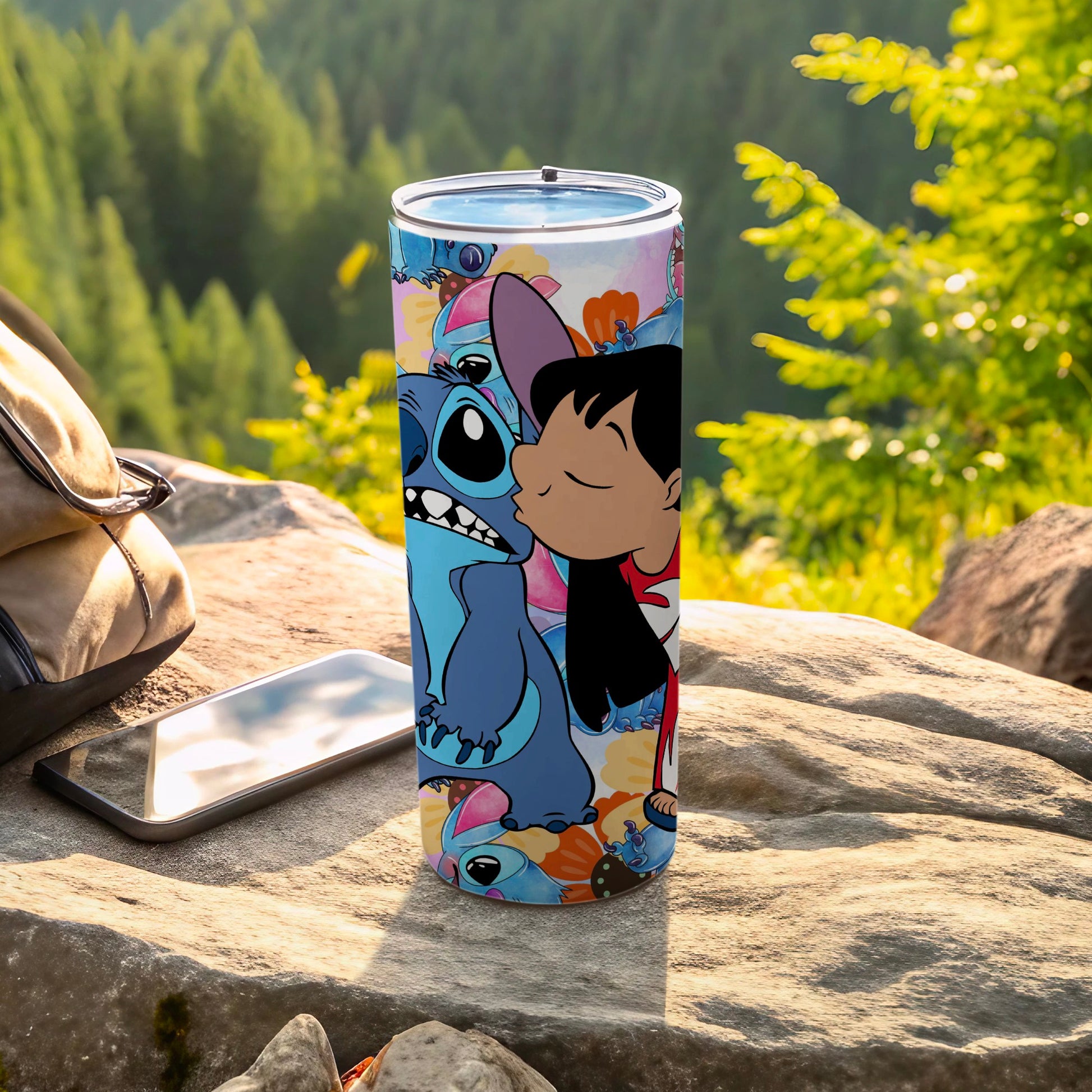 Stitch and Lilo Themed Tumbler Perfect for Outdoor Adventures