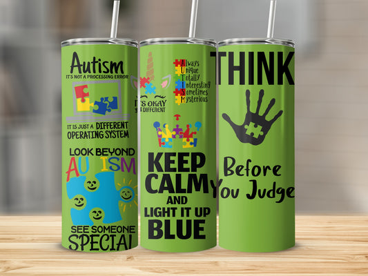 Autism Awareness Keep Calm And Light It Up Blue
