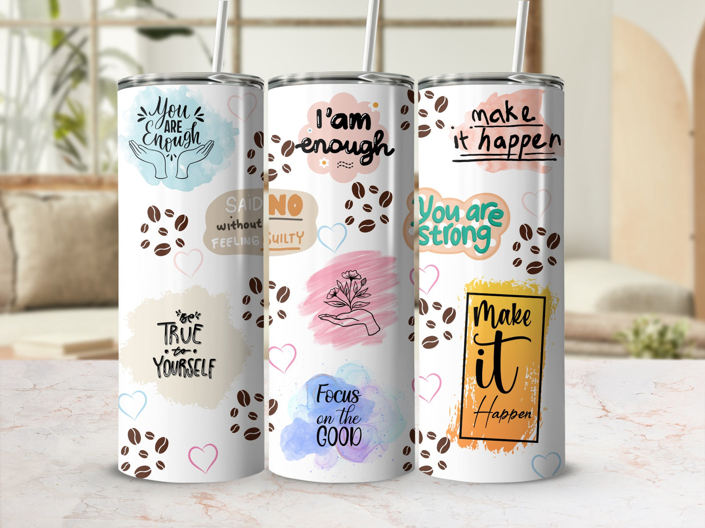 Inspirational Motivational Quotes Stainless Steel Tumbler