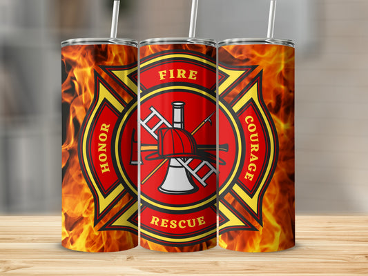 Honor Fire Courage Rescue Flame Design Drinkware