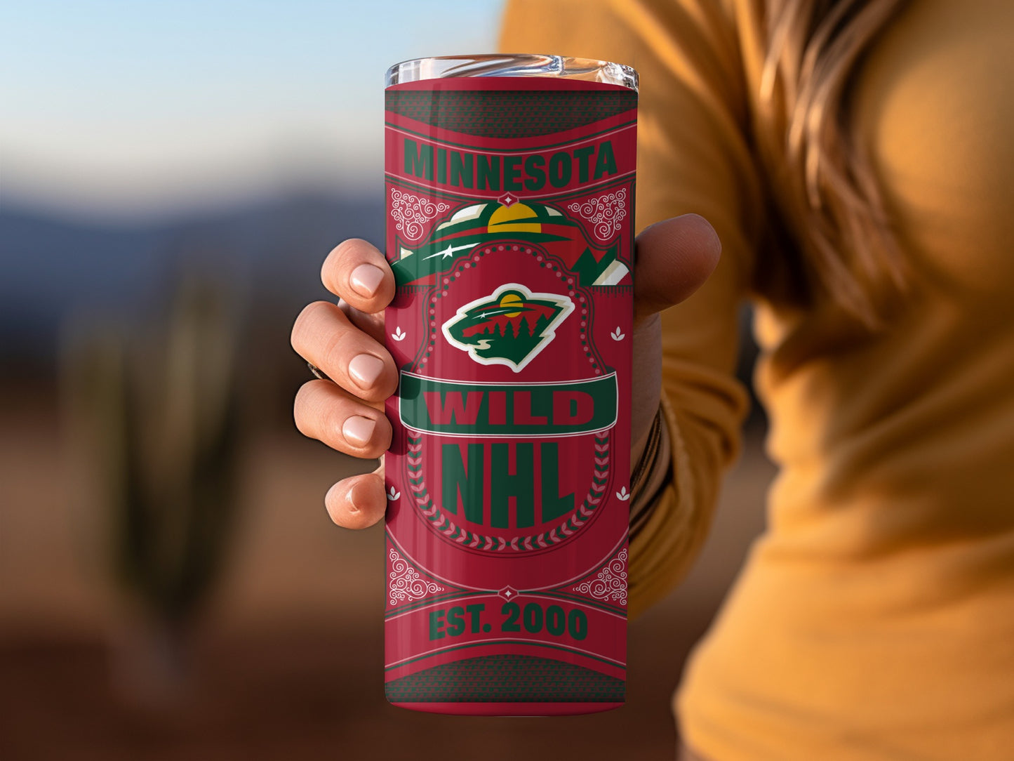 Minnesota Wild NHL Hockey Team EST 2000 Retro Design Tumbler