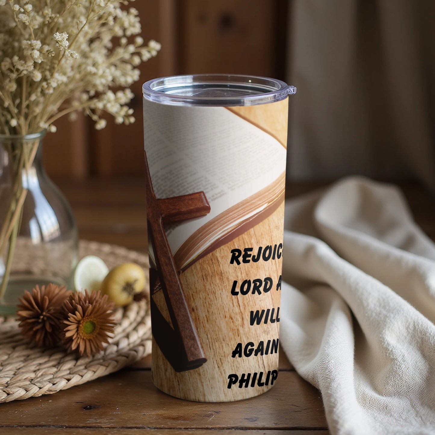 Rejoice Lord Will Again Philip Inscribed Tumbler