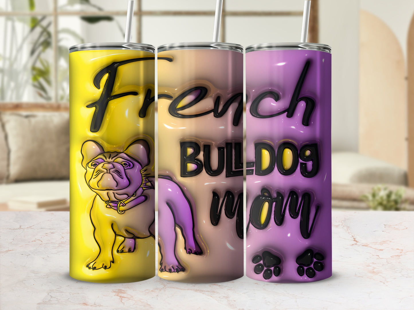 French Bulldog Mom Paw Print Tumbler product type