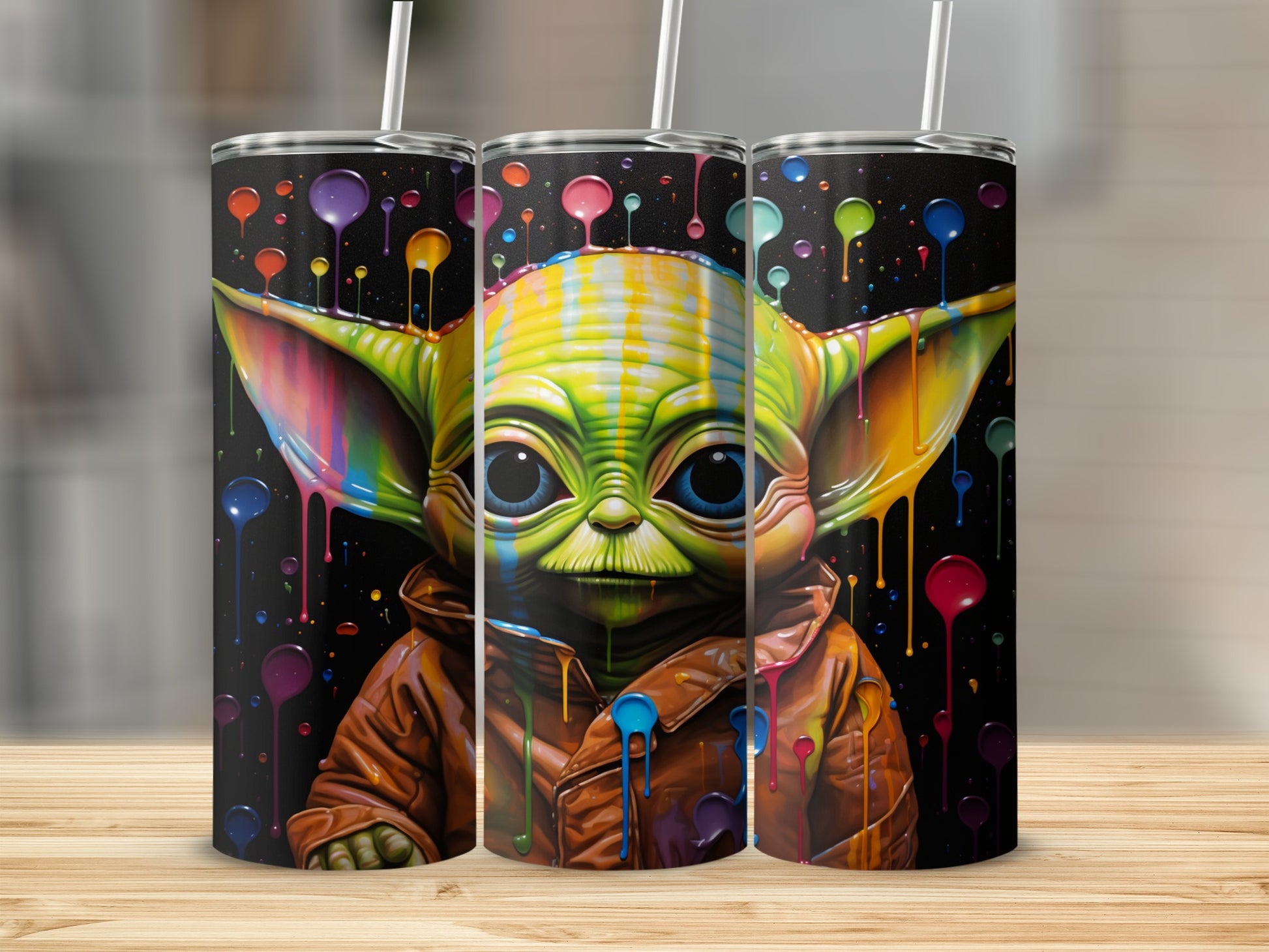 Colorful Baby Alien Art Tumbler Drinkware Cup