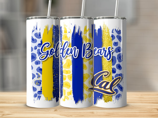 Golden Bears Cal on Brush Strokes Design Premium Tumblers