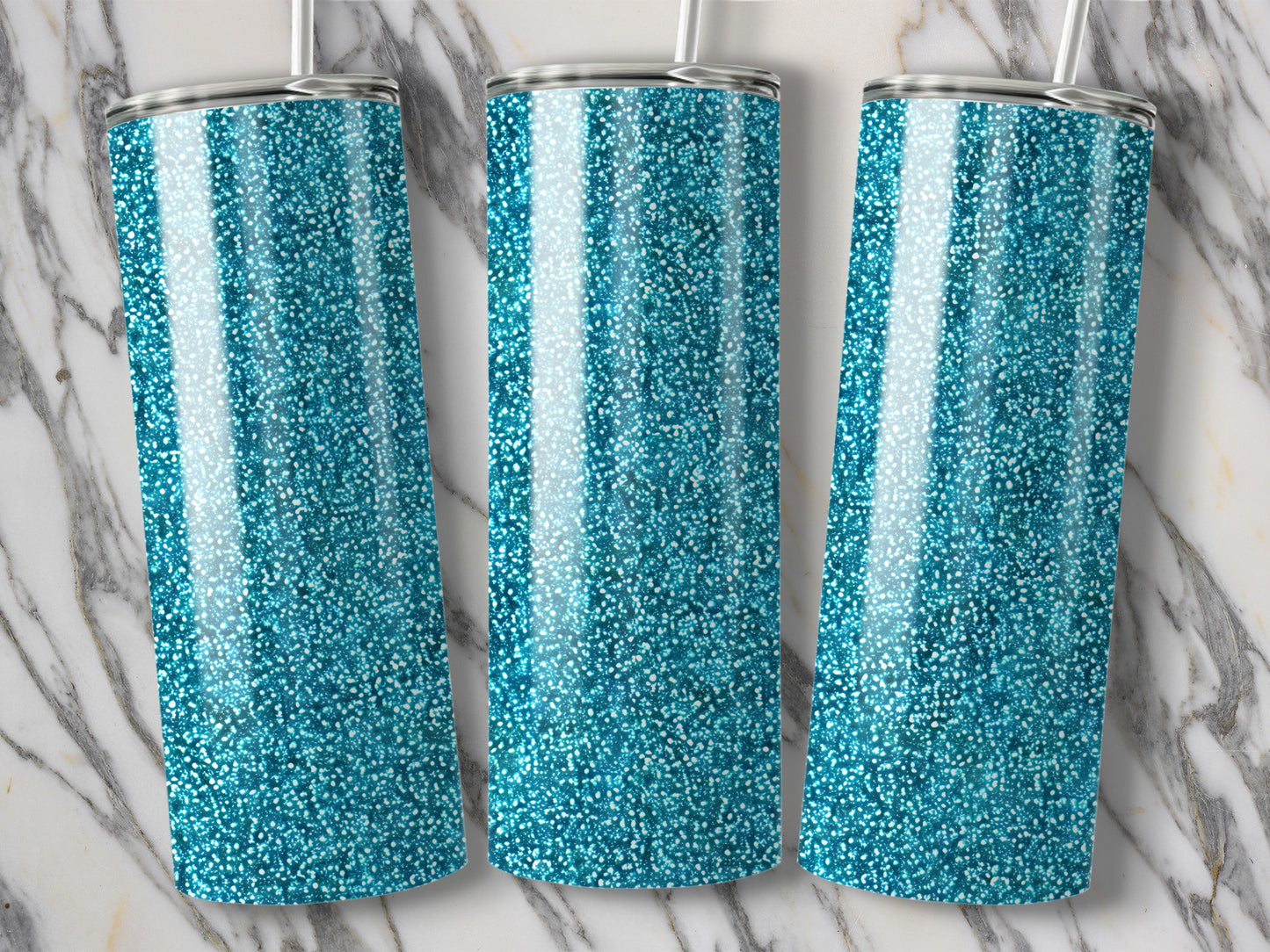 Sparkling Blue Glitter Tumbler for Stylish Drinking
