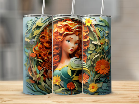 Enchanting Floral Princess Full Wrap Tumbler
