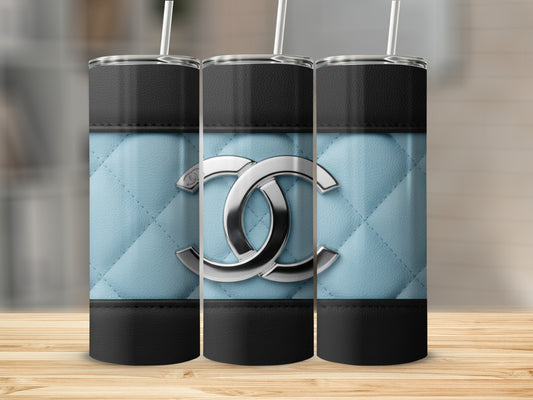 Elegant CC Logo With Diamond Stitch Pattern Tumblers