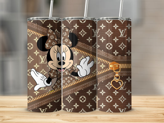 Cute Minnie Mouse Brown Designer Pattern Tumbler