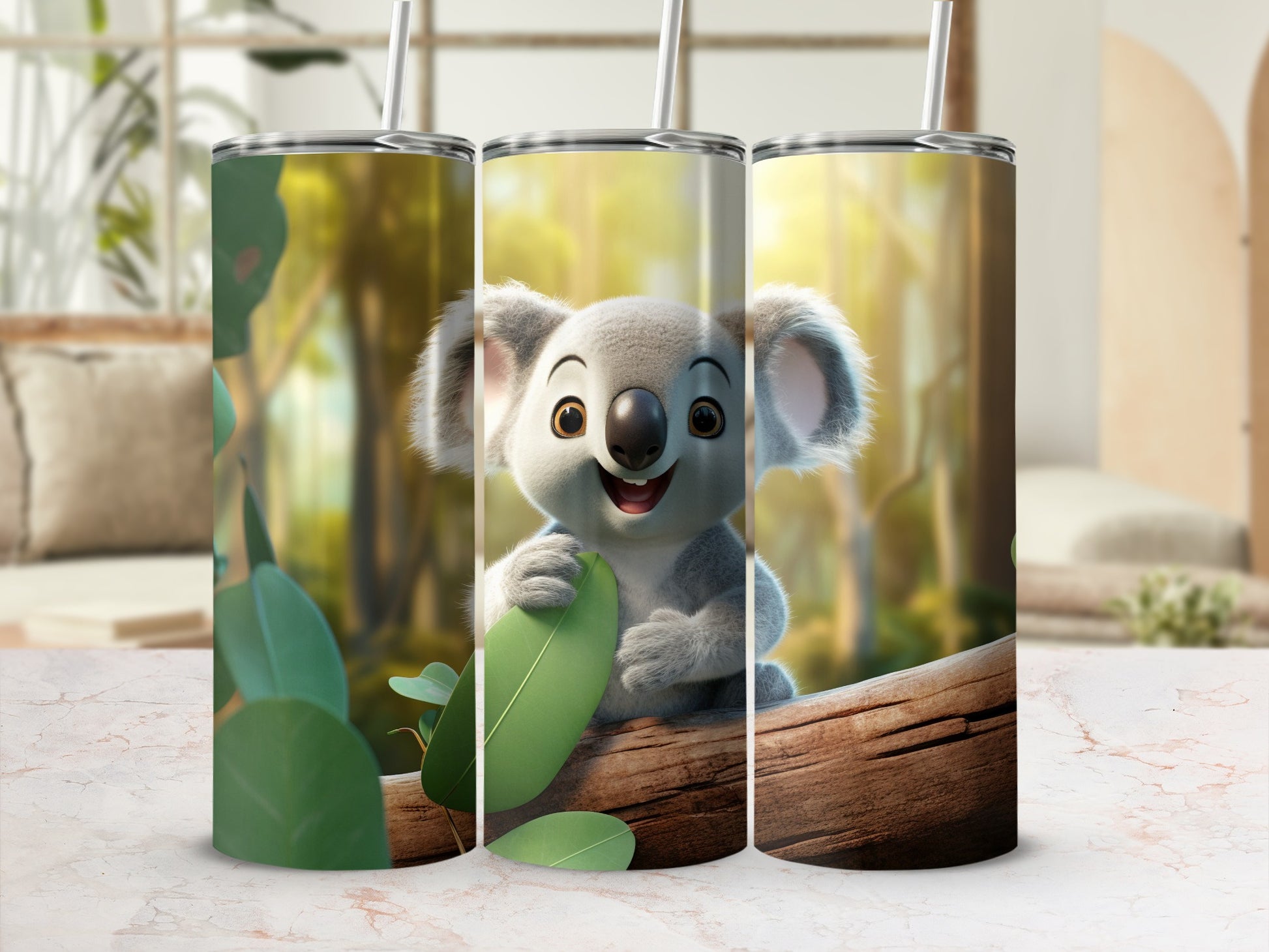 Adorable Koala Design Tumbler for Outdoor Adventures