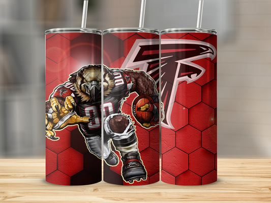 Football Team Red Hexagon Themed Tumbler Cup