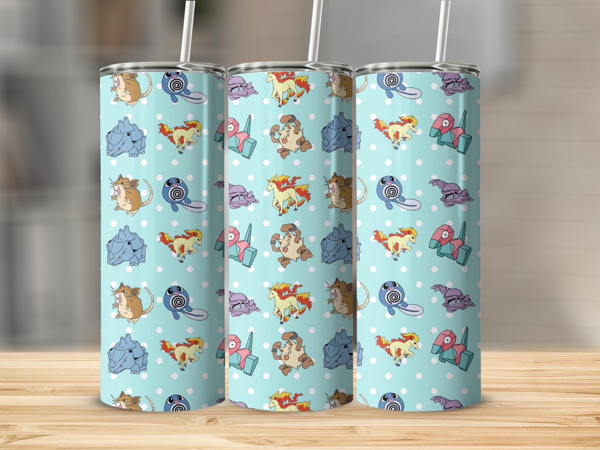 Cute Cartoon Character Patterned Tumbler Mug