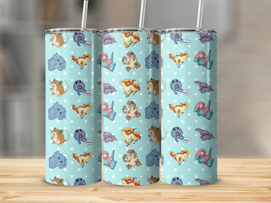 Cute Cartoon Character Patterned Tumbler Mug
