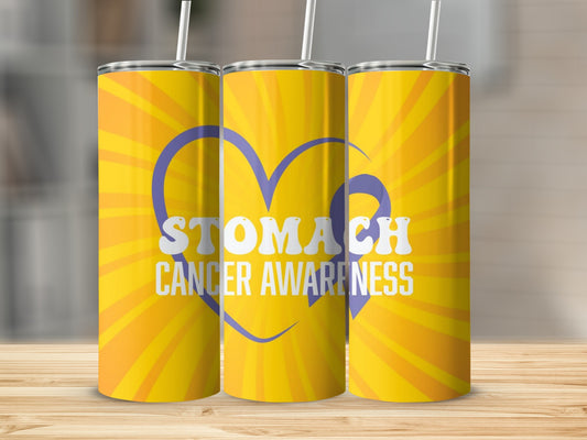 Stomach Cancer Awareness Tumbler with Heart Design
