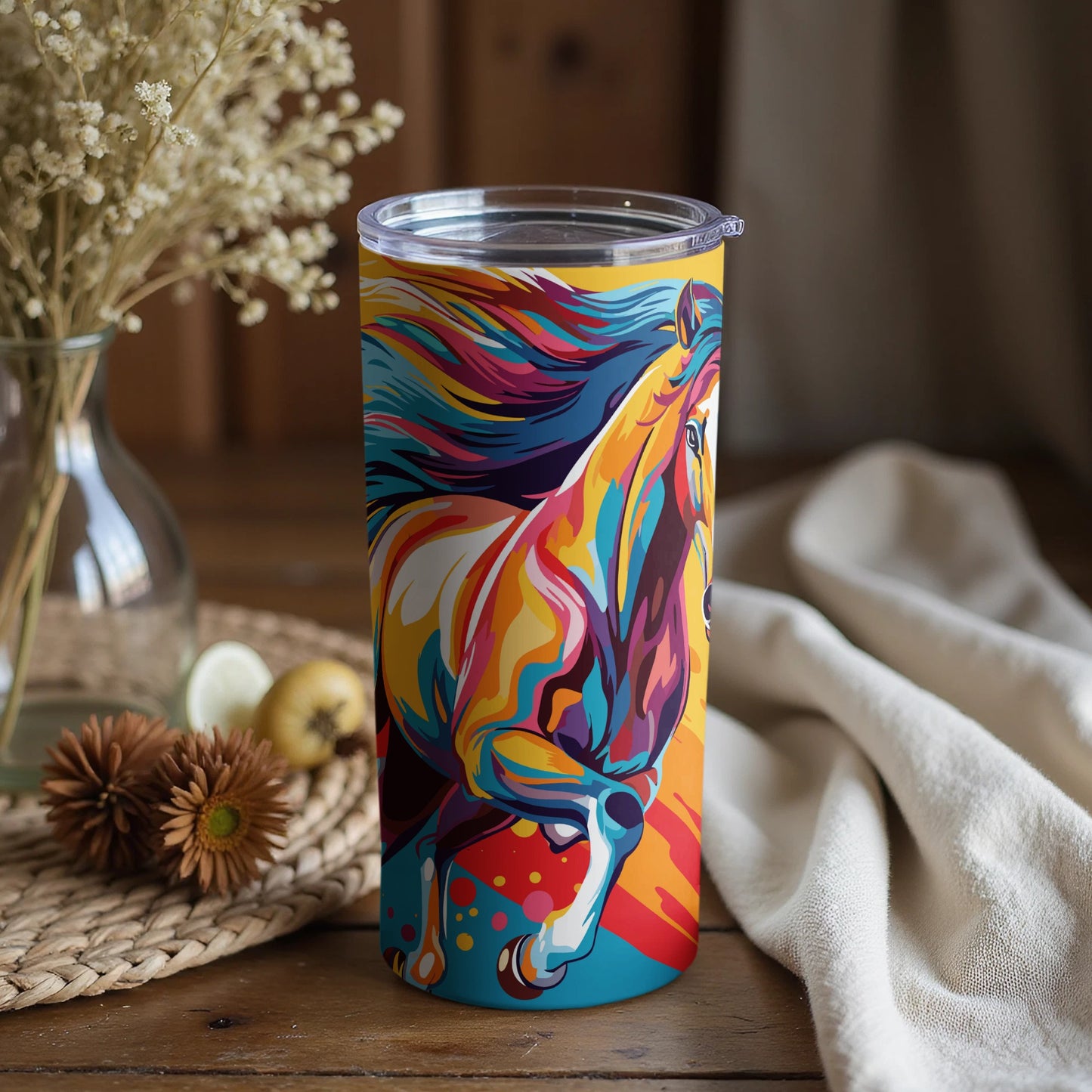 Colorful Horse Design Stainless Steel Tumbler product