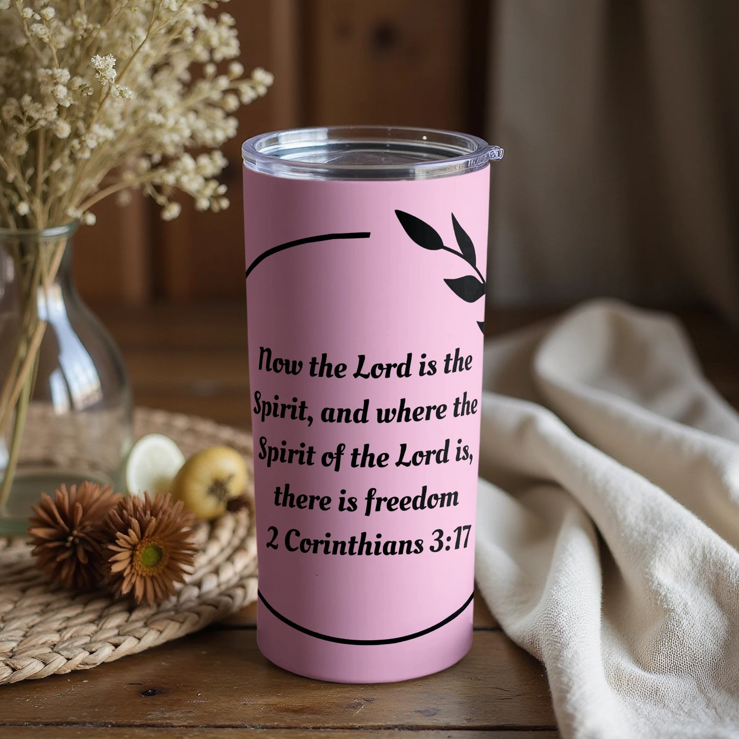 Inspirational 2 Corinthians 3 17 Quote Tumbler Cup