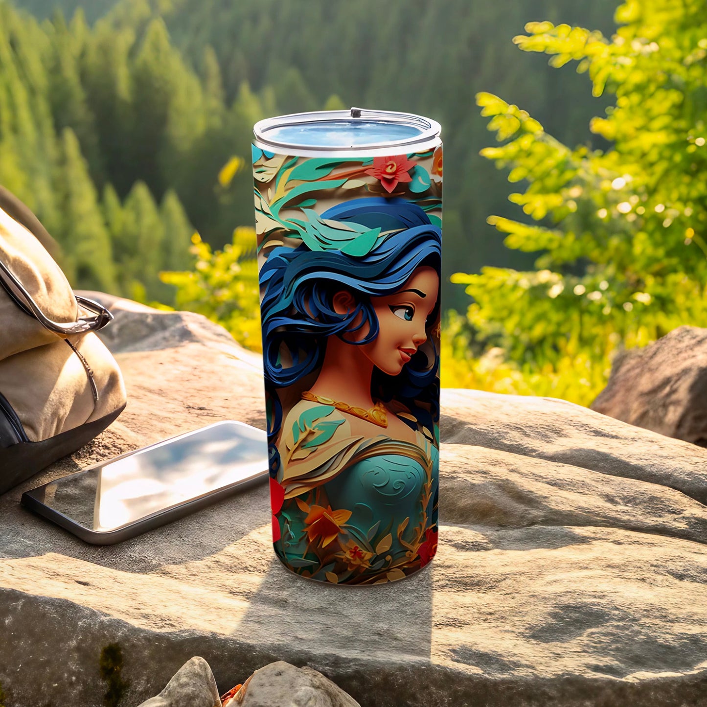 Colorful Nature Inspired Artwork on a Tumbler Product