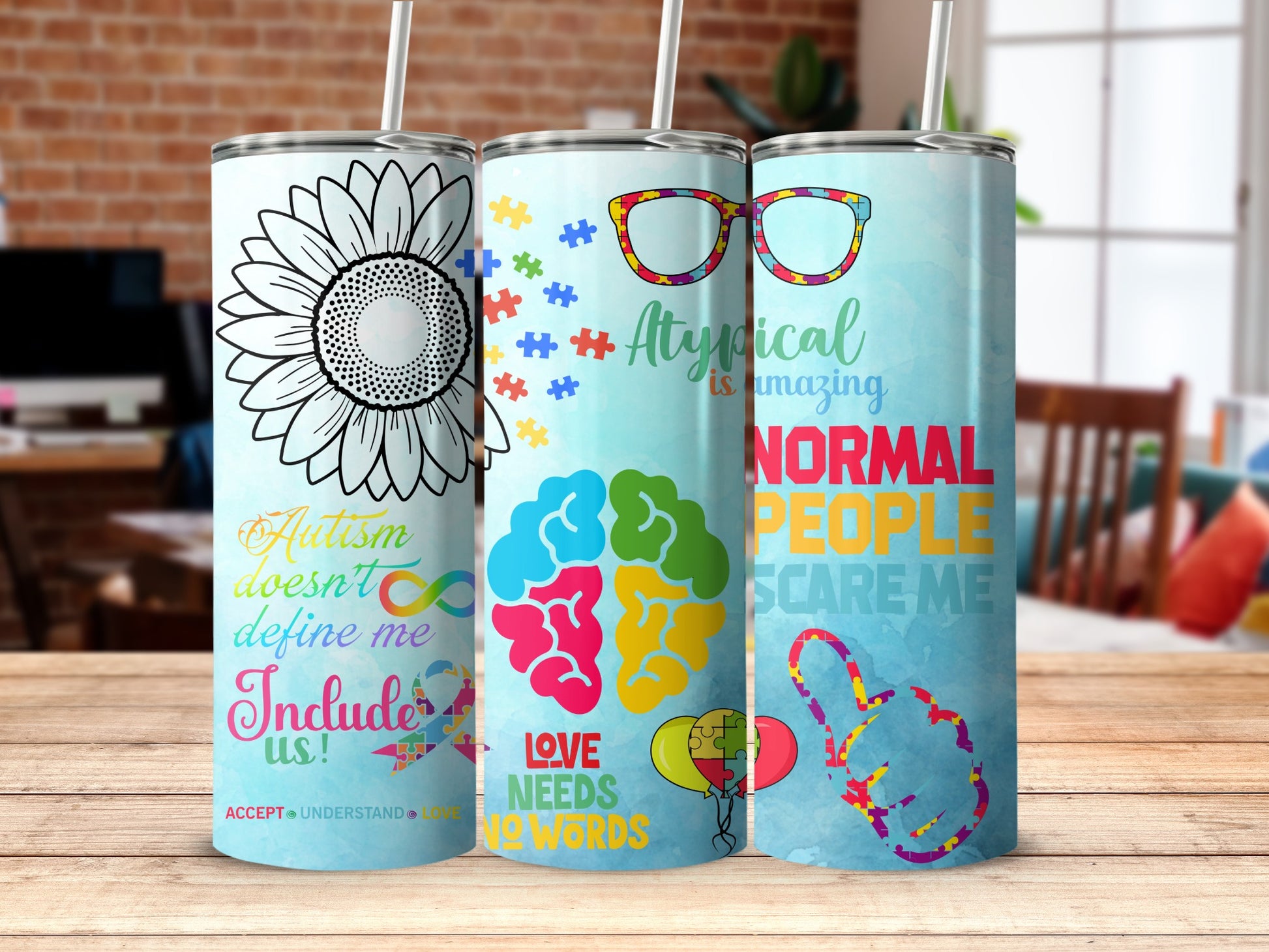 Autism Awareness Inspirational Tumbler Set