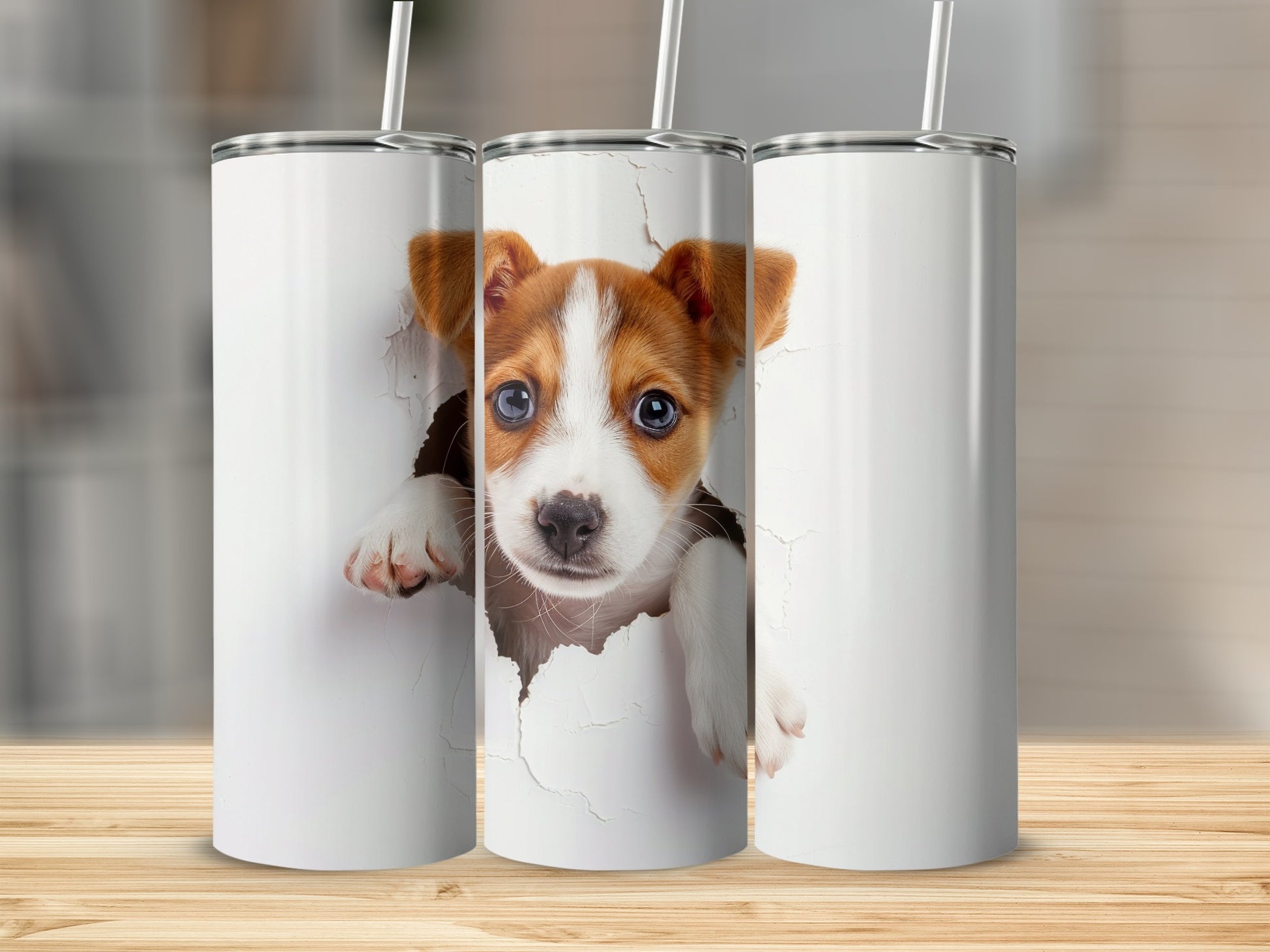 Adorable Puppy Peeking Torn Paper Effect Design Product Type