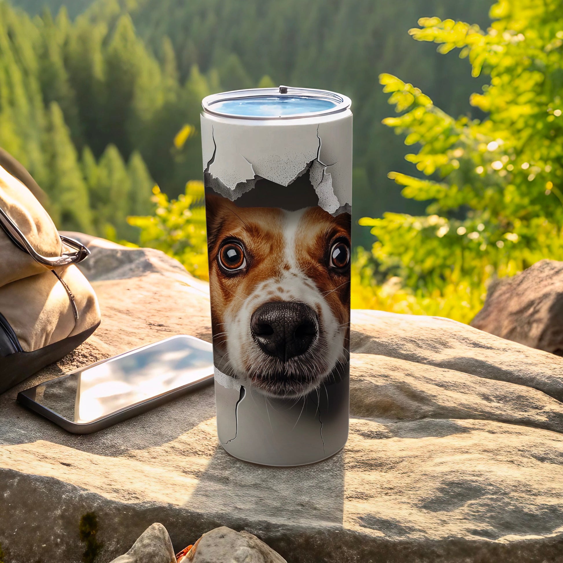 Surprise dog face cracked pattern tumbler product type